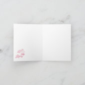 Roze Witte Bloemrozen Chinoiserie Patroon Kaart (Binnen)