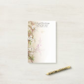  Roze Witte Bloesem Vlinder Quote Post-it® Notes (Op bureau)