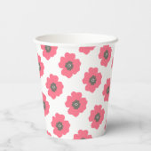 Roze, witte, blokvormige papierbeker papieren bekers (Achterkant)