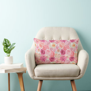 Roze Witte Blush Roze Magenta Bloem Bloemen Kussen