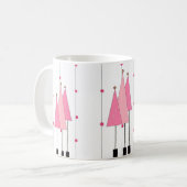 Roze witte bomen koffiemok (Voorkant links)