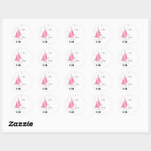 Roze witte bomen ronde sticker (Vel)