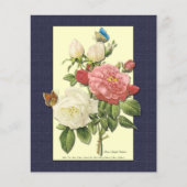 Roze Witte Botanische Rozen Flyer Sjabloon (Voorkant)