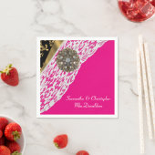 Roze witte bruine bruine lace bruiloft servetten (Insitu)