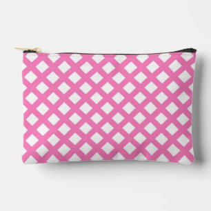 Roze Witte Checker Diamant Patroon Klein Etui