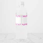 Roze & Witte Chevron Baseball Baby Waterfles Etiket (Achterkant)