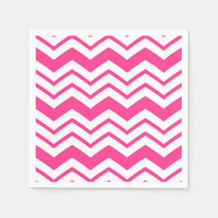 Roze Witte Chevron Zigzag Patroon Ontwerp Servet
