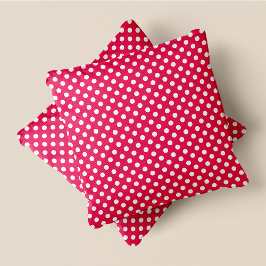 Roze & Witte Chic Polka Dots Kussen