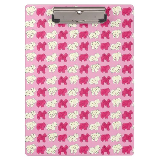 Roze witte circusdierentuin klembord (Voorkant)