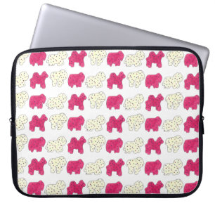 Roze witte circusdierentuin laptop sleeve
