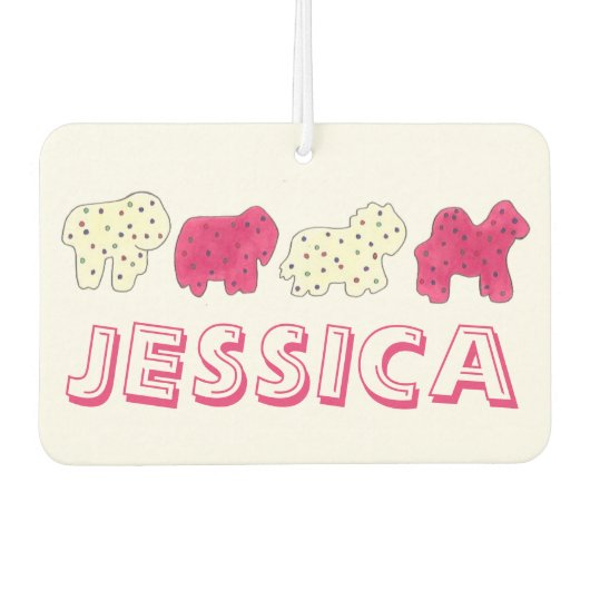 Roze witte circusdierentuin luchtverfrisser (Voorkant)