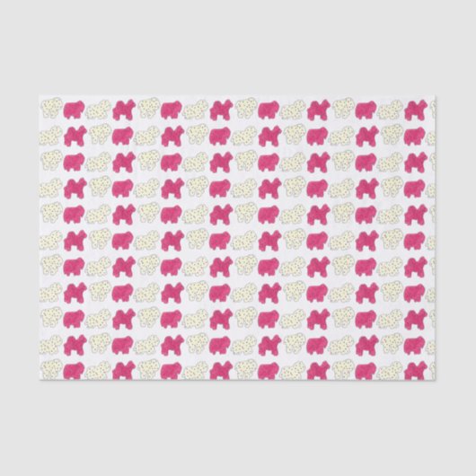 Roze witte circusdierentuin tissuepapier (Voorkant)