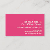 Roze witte circusdierentuin visitekaartje (Achterkant)