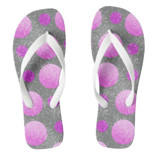Roze witte cirkels teenslippers