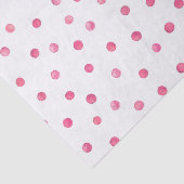 Roze witte Confetti Stippen Patroon Tissuepapier (Detail)