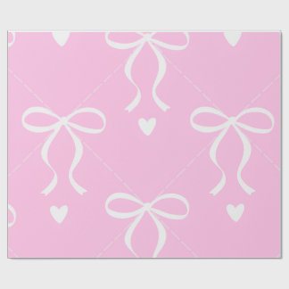 roze & witte coquette strik Inpakpapier