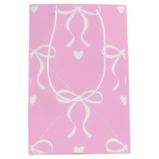 roze & witte coquette strik medium cadeauzakje