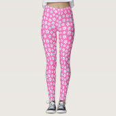 Roze Witte Daisies Bloemen | Schattigee Valentijns Leggings (Voorkant)