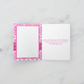 Roze, Witte Damast Verbonden Hartjes Bedankkaart (Binnen)