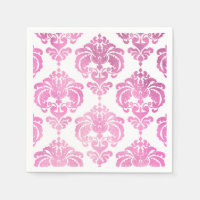 Roze & Witte Damast Vintage Trouwfeest Feest