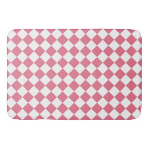 Roze Witte Diamant Schachbrett Motief Badmat