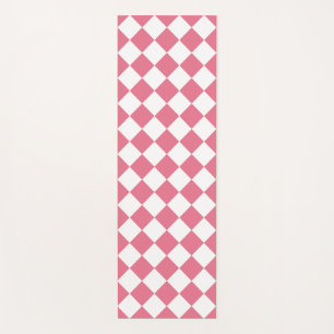 Roze Witte Diamant Schaken Patroon Yogamat