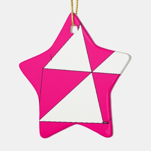 Roze witte digitale verf, Kinder kunst Keramisch Ornament (Links)