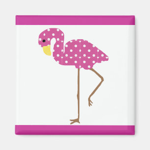 Roze witte dop flamingo magnet magneet