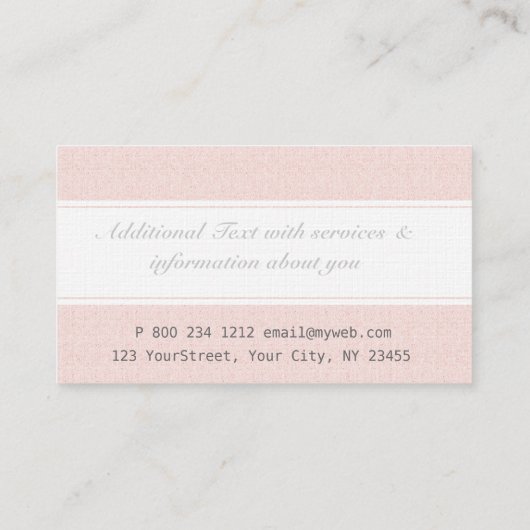 Roze witte droom voor haar gladde legant visitekaartje (Achterkant)