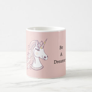 Roze Witte Eenhoorn Dromer Koffiemok