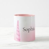 Roze witte eenhoorn gepersonaliseerd