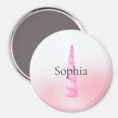 Roze witte eenhoorn magneet (Voorkant / Achterkant)