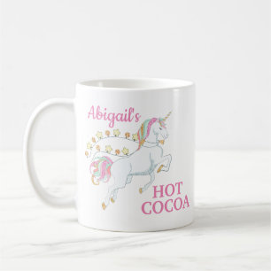 Roze Witte Eenhoorn Warme Chocolade Koffiemok