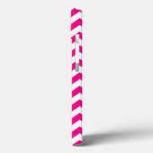 Roze witte en blauwe monogram Chevron Patroon Case-Mate iPhone Case (Achterkant / Links)