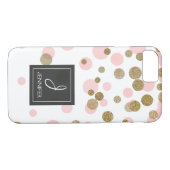 Roze, witte en goudfolie Confetti monogram Case-Mate iPhone Case (Achterkant (Horizontaal))