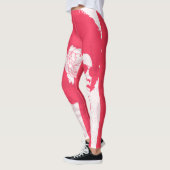 Roze, witte en graffiti-foto leggings (Links)