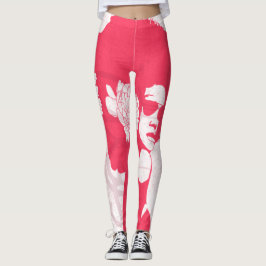 Roze, witte en graffiti-foto leggings