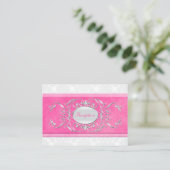 Roze, witte en grijze Damask Enclosure Kaart (Staand voorkant)