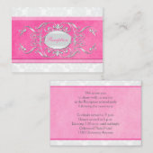 Roze, witte en grijze Damask Enclosure Kaart (Voorkant / Achterkant)