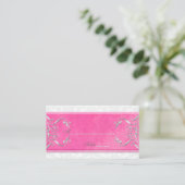 Roze, witte en grijze Damask Plaatskaarten Plaatskaartje (Staand voorkant)