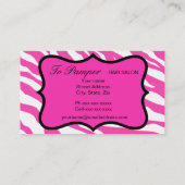 Roze, witte en groene Zebra en Cheetah Skin - Aang Visitekaartje (Achterkant)