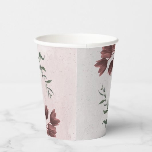 roze , witte en kaneel roos bloemen groenerpartij papieren bekers (Rechts)