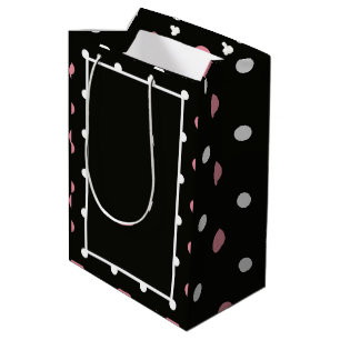 Roze witte en zwarte haarpunten medium cadeauzakje