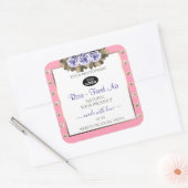 Roze witte etiketten Blauwe Rozen Juwelen Logo (Envelop)