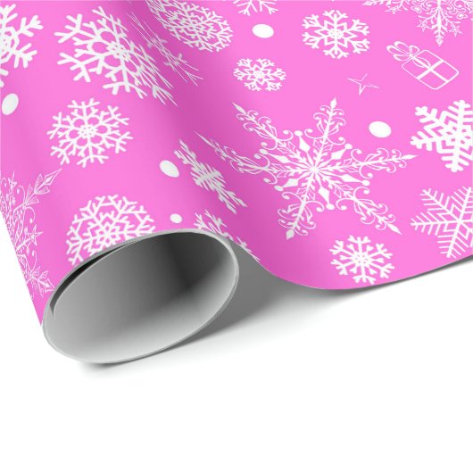 roze witte feestdag cadeaupapier (Rol Hoek)