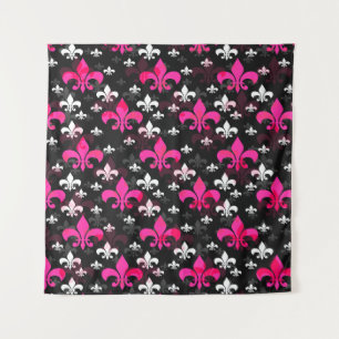 Roze Witte Fleur De Lis Wandkleed