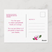 Roze Witte Floral 80ste verjaardag Dank u Briefkaart (Achterkant)