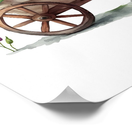 Roze Witte Gele Purple Flowers in wielloop Poster (Hoek)