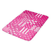 Roze Witte Gemengde Patchwork Ontwerp Badmat (Gekanteld)