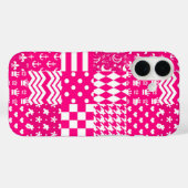 Roze Witte Gemengde Patchwork Ontwerp Case-Mate iPhone Case (Achterkant (horizontaal))